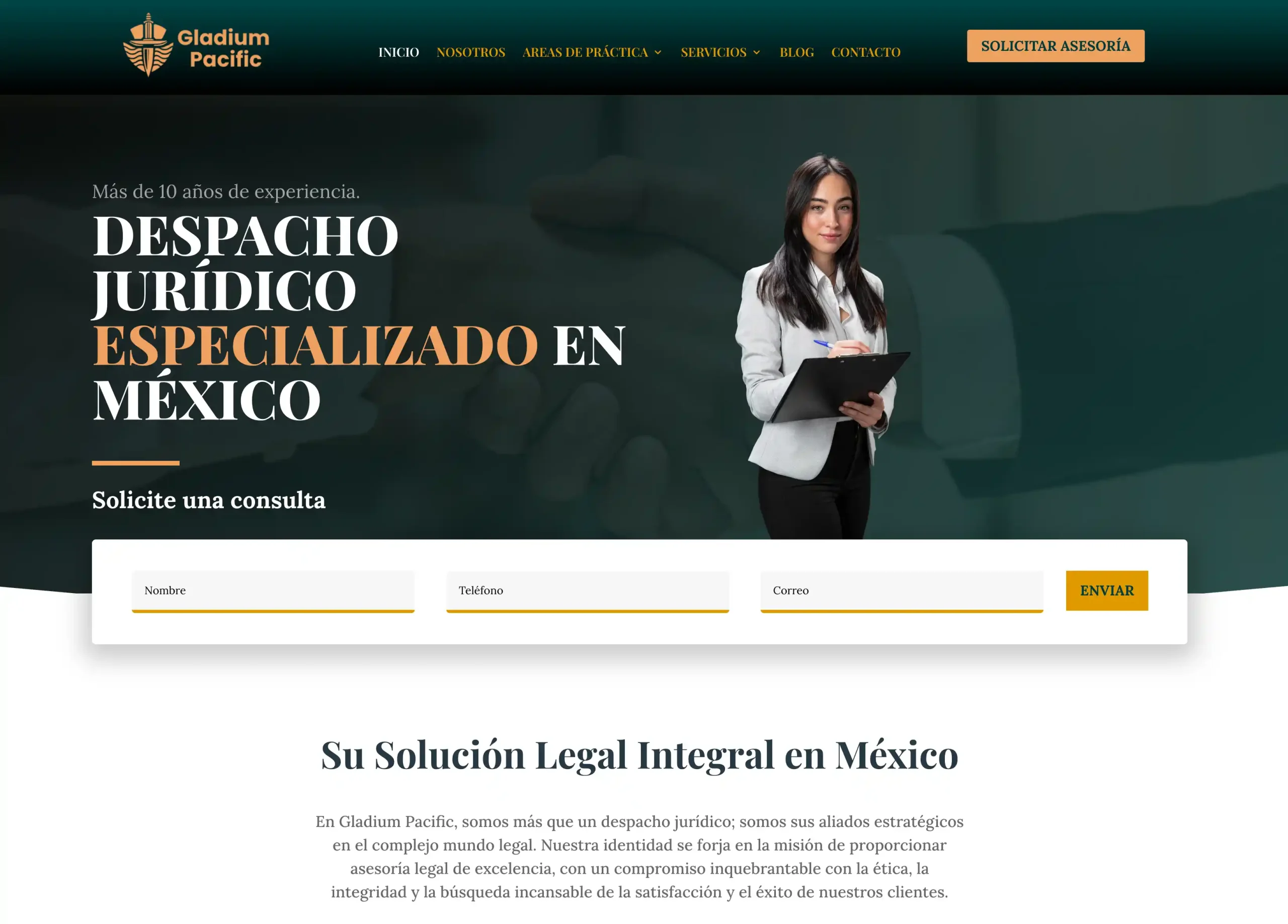 Imagen de la web Gladium Pacific Despacho juridico Despacho Juridico Gladium Pacific